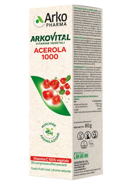 ARKOVITAL ACEROLA EFFERV 20CPR