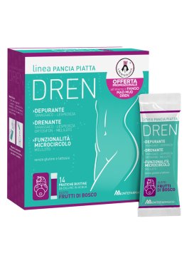 PANCIA PIATTA DREN FRUTTI DI BOSCO 14 BUSTINE STICK PACK + FANGO ATTIVO CELLULITE 100 ML OMAGGIO