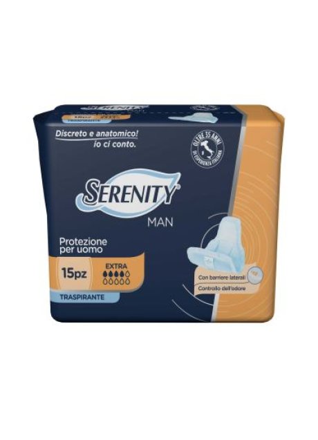 PANNOLINO SERENITY LIGHT MAN EXTRA CON ADESIVO O ALTRO FISSAGGIO 15 PEZZI