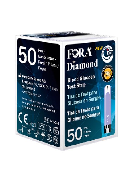 STRISCE MISURAZIONE GLICEMIA FORA DIAMOND PRIMA VOICE MINI GD50 50 PEZZI