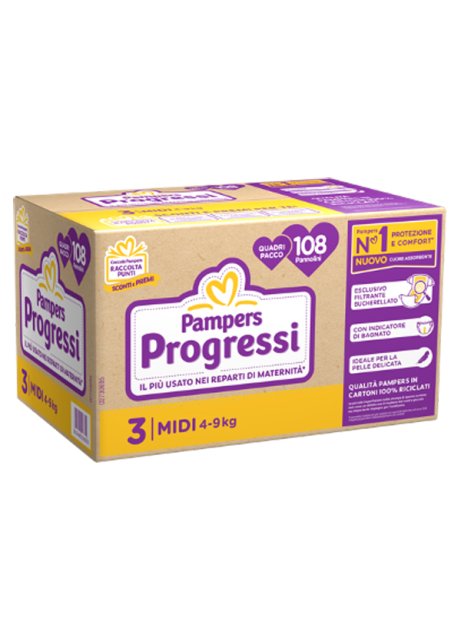 PAMPERS QU PROG MIDI 108PZ