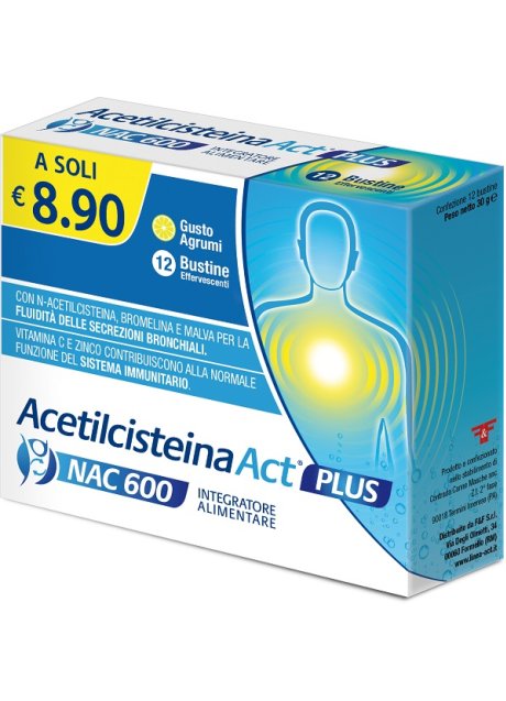 ACETILCISTEINA ACT 600 PLUS12B