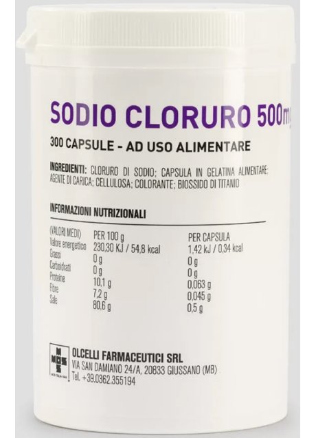 SODIO CLORURO 300CPS 500MG OLCEL