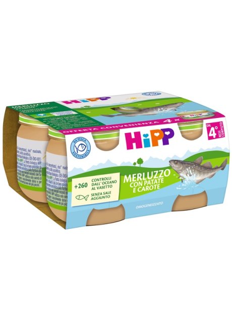 HIPP MERLUZZO PATATE/CAR 4X80G