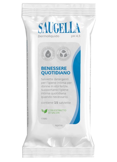 SAUGELLA DERMOLIQUIDO SALVIETTINE 15 PEZZI