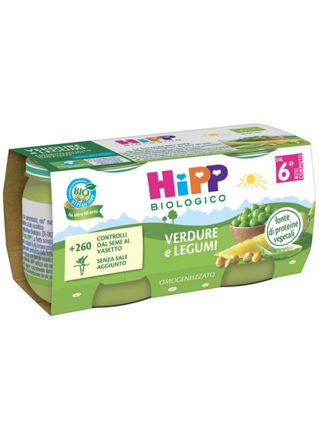 HIPP BIO OMOG VERD/LEGUMI2X80G