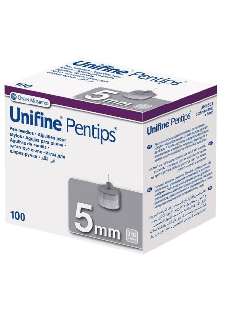 AGO PER PENNA DA INSULINA UNIFINE PENTIPS GAUGE 31 5 MM 100PEZZI