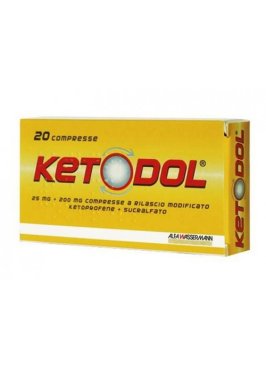 KETODOL*20 cpr 25 mg + 200 mg