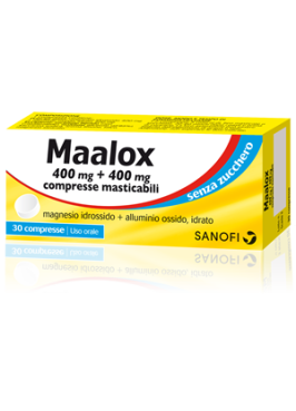 MAALOX*30 cpr mast 400 mg + 400 mg senza zucchero aroma limone