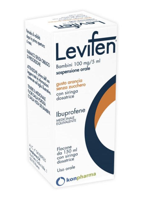 LEVIFEN*orale sosp 150 ml 100 mg/5 ml gusto arancia senza zucchero