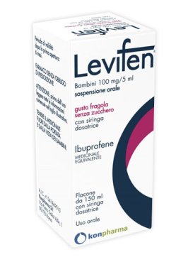 LEVIFEN*orale sosp 150 ml 100 mg/5 ml gusto fragola senza zucchero