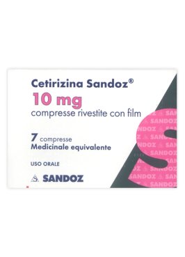 CETIRIZINA (SANDOZ)*7 cpr riv 10 mg (scadenza 04\2023)