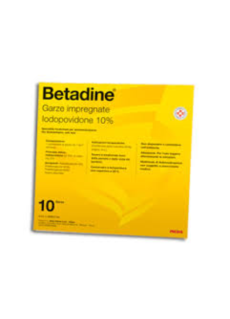 BETADINE*10 garze 10 cm x 10 cm 250 mg