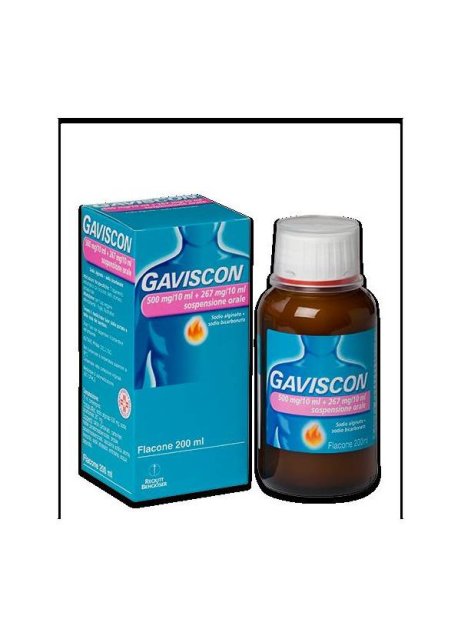 GAVISCON*orale sosp 200 ml 500 mg/10 ml + 267 mg/10 ml