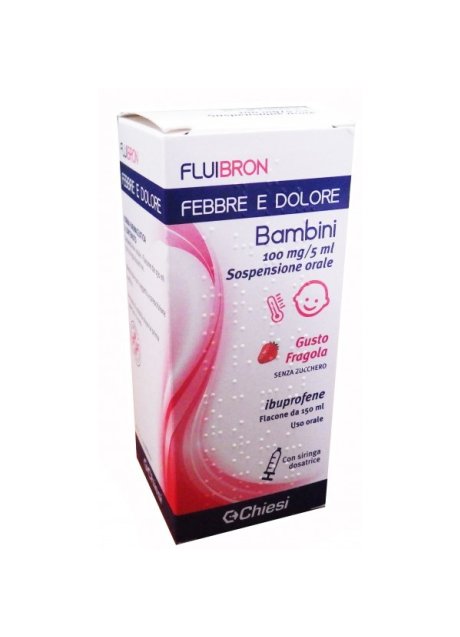 FLUIBRON FEBBRE E DOLORE*orale sosp 150 ml 100 mg/5 ml gustofragola senza zucchero