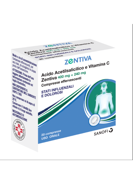 ACIDO ACIDO ACETILSALICILICO E VITAMINA C (ZENTIVA)*20 cpr eff 400 mg + 240 mg