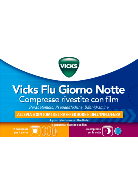 VICKS FLU GIORNO NOTTE*12 cpr giorno + 4 cpr notte