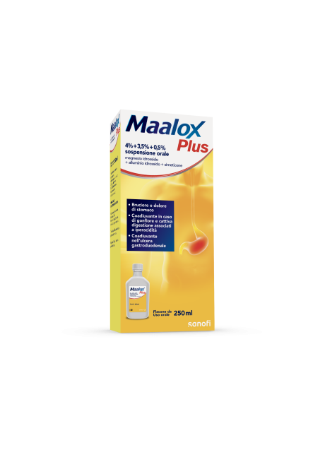 MAALOX PLUS*orale sosp 250 ml 4% + 3,5% + 0,5%