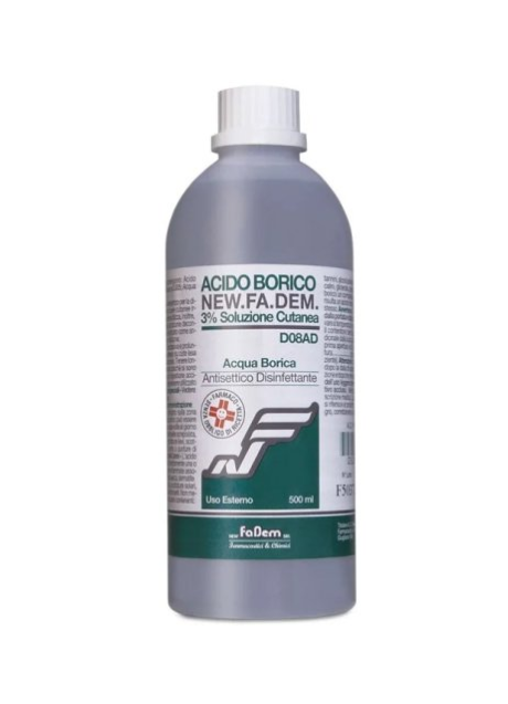 ACIDO BORICO (NEW.FA.DEM.)*soluz cutanea 500 ml 3%