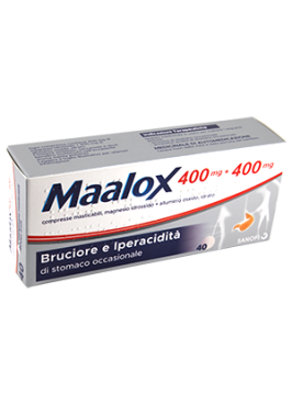 MAALOX*40 cpr mast 400 mg + 400 mg